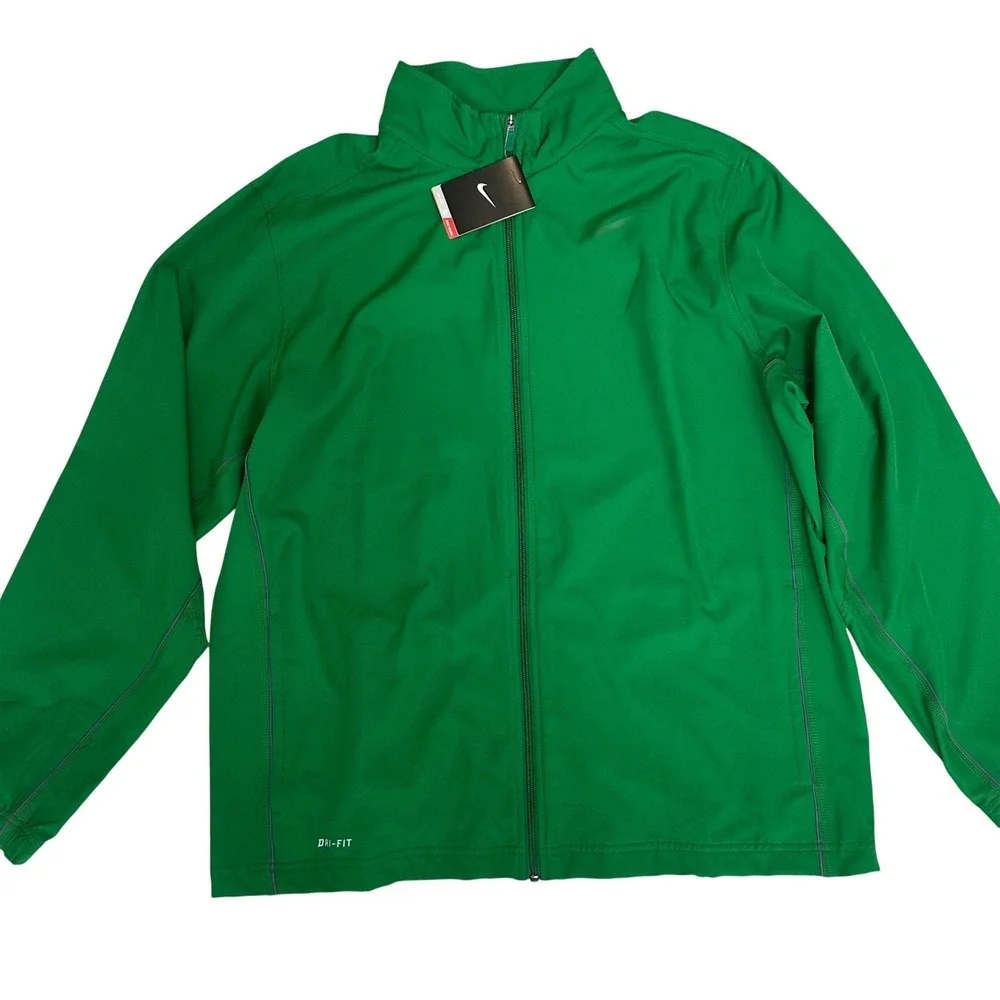 Nike NWT Dri-FIT Green Full Zip Training Track Jacket Men's gym athleisure XL